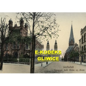 Leobschütz — Synagoge, kath. kirche, ev. Kirche — Głubczyce Synagoga Kościoły ok. 1914 r.