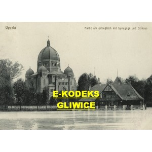 Oppeln — Partie am Schloßteich mit Synagoge und Eishaus. Opole Synagoga